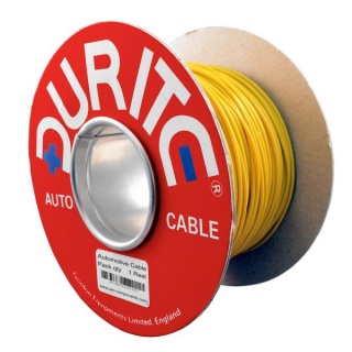 0-932-08 100m x 1.00mm Yellow 16.5A Auto Single-core Cable