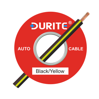 0-932-18 100m x 1.00mm Black-Yellow 16.5A Auto Single-core Cable