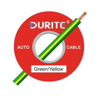 0-932-48 100m x 1.00mm Green-Yellow 16.5A Auto Single-core Cable