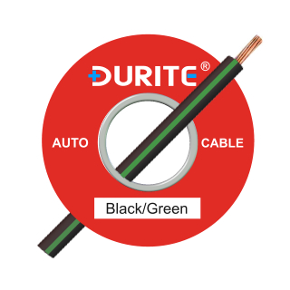 0-942-14 50m x 1.00mm Black-Green 8.75A Auto Single-core Cable