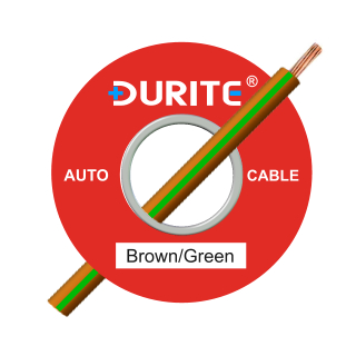 0-942-34 50m x 1.00mm Brown-Green Auto Single-core Cable