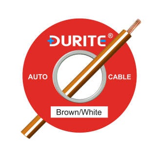 0-942-37 50m x 1.00mm Brown-White 8.75A Auto Single-core Cable