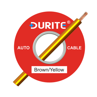 0-942-38 50m x 1.00mm Brown-Yellow Auto Single-core Cable