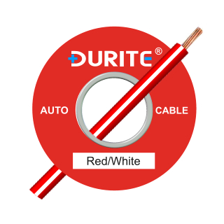 0-942-57 50m x 1.00mm Red-White 8.75A Auto Single-core Cable