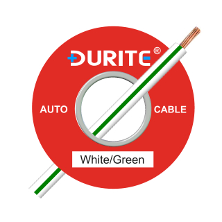 0-942-74 50m x 1.00mm White-Green 8.75A Auto Single-core Cable