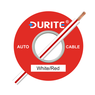 0-932-75 100m x 1.00mm White-Red 16.5A Auto Single-core Cable