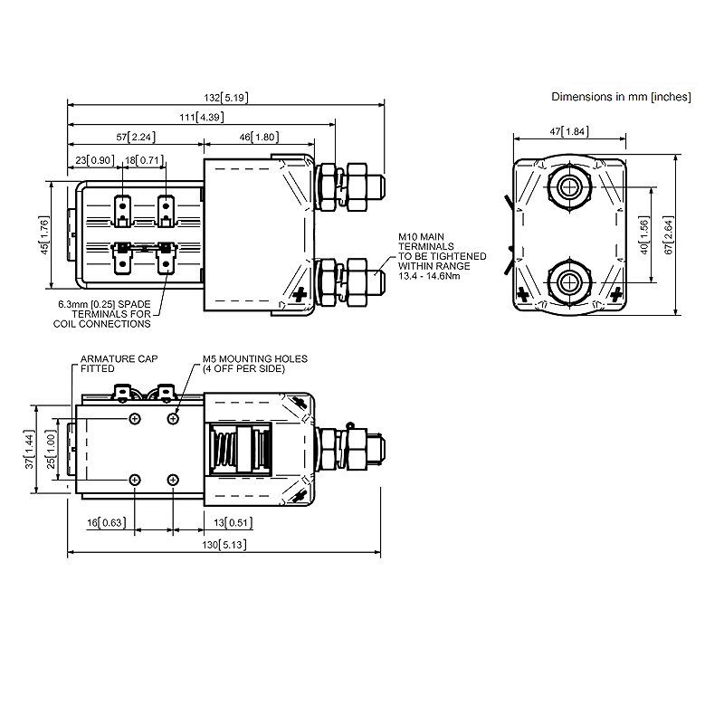 SU280B 1009 Albright Single Acting 48VDC Contactor 250A