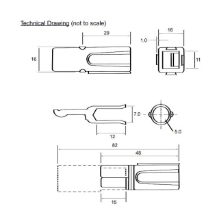 0-014-51 Pair of High Current Black Connectors 1-way 75A