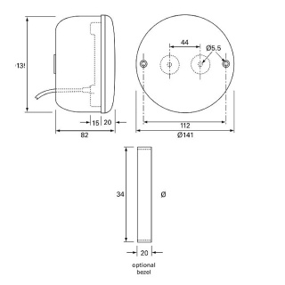 0-097-68 Durite 12V-24V Commercial LED Reverse Lamp with Stud Fixing