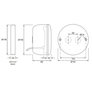 0-097-78 12V-24V 140mm Commercial Rear LED Fog Lamp with Stud Fixing