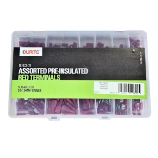 0-203-01 Durite Assorted Box of Pre-insulated Red Terminals