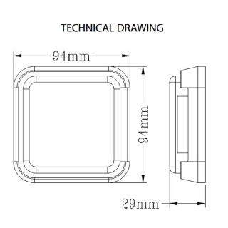 0-294-31 Durite 12V-24V Square LED Amber Indicator Lamp