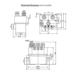 0-335-58 12V 100A Intermittent Changeover Solenoid with Isolated Return