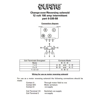 0-335-58 12V 100A Intermittent Changeover Solenoid with Isolated Return