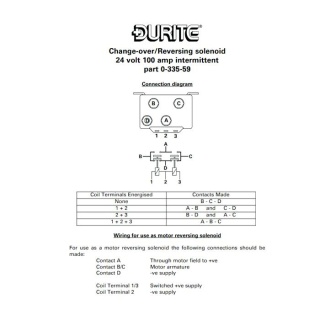 0-335-59 24V 100A Intermittent Changeover Solenoid with Isolated Return