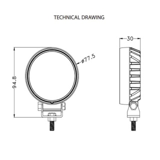 0-420-02 Durite 3'' LED 12-24V Round Reversing Hive Work Lamp