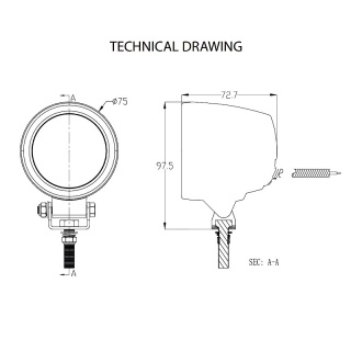 0-420-14 Durite 10-60V Red Arrow LED Forklift Lamp