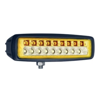 0-420-15 12V-24V R10 LED Flood Beam Work Lamp With Amber Warning