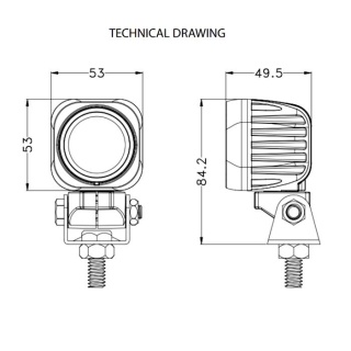 0-420-22 Durite 12V-24V 10W Flood Beam Compact LED Work Lamp