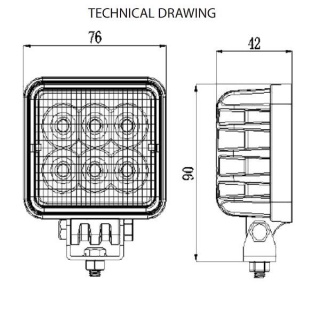 0-420-39 Durite 12V-24V 6 x 3W LED Reversing Flood Beam Work Lamp