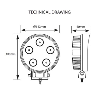 0-420-45 Durite 12V-24V DC 6 x 3W LED Round Work Lamp - IP67