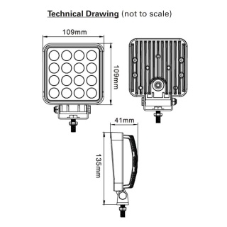 0-420-48 Durite 12V-24V Powerful 16 x 3W LED Reverse and Work Lamp - IP69K