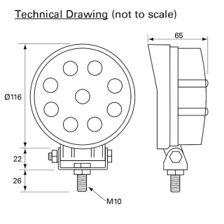 0-420-67 Durite 12V-24V Powerful Round LED Work Lamp