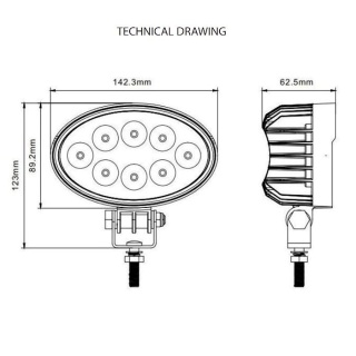 0-421-25 12V-24V 8 x 3W ADR Approved LED Work Lamp