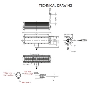 0-421-40 12V-24V Driving Worklamp Bar with Position Lamp