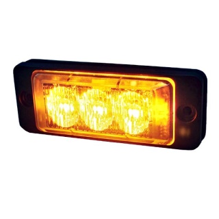 0-441-30 High Intensity 3 Amber LED Warning Light (20 flash patterns)