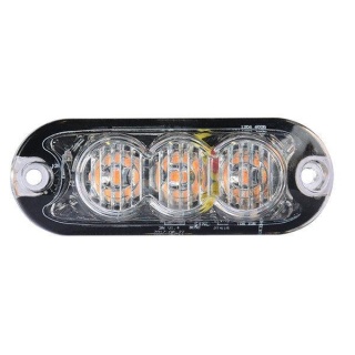 0-441-63 High Intensity 3 Amber LED Warning Light (8 flash patterns)