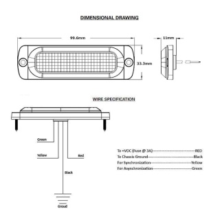 0-441-72 R10 High Intensity 4 Amber LED Warning Light (19 patterns)