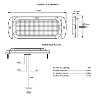 0-441-74 High Intensity 2 x 6 Amber LED Warning Light (19 flash patterns)