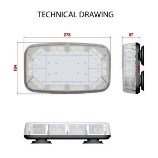 0-443-04 Durite 1ft Long Rechargeable Magnetic Light Bar