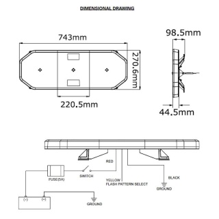 0-443-32 Durite 12V-24V Premium R65/R10 4-Bolt 2ft Light Bar