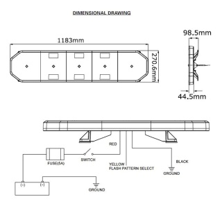 0-443-34 Durite 12V-24V Premium R65/R10 4-Bolt 4 Foot Light Bar