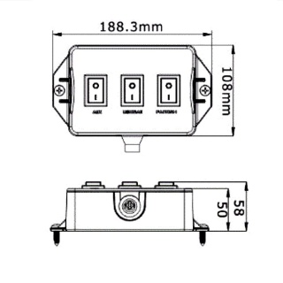 0-443-98 Durite 12V-24VDC Switch Panel for Light Bars