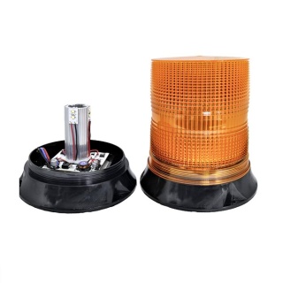 0-445-95 Jumbo 12V-24VDC Amber Lens LED Hazard Beacon