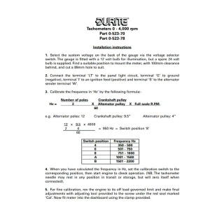 0-523-78 Durite 12V-24V 0 to 4,000rpm Tachometer and Engine Hour Counter