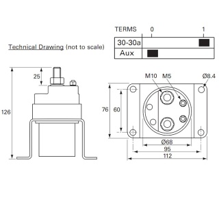 0-605-43 300A Rated at 24V Single-pole Battery Isolator