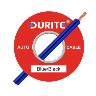 0-932-21 100m x 1.00mm Blue-Black 16.5A Auto Single-core Cable