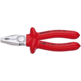 21452 | Knipex 03 07 180 Fully Insulated S Range Combination Pliers 180mm