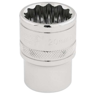 33289 | Draper HI-TORQ® 12 Point Socket 1/2'' Square Drive 20mm