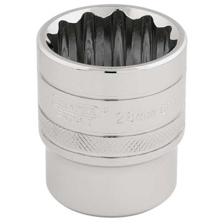 33518 | Draper HI-TORQ® 12 Point Socket 1/2'' Square Drive 28mm