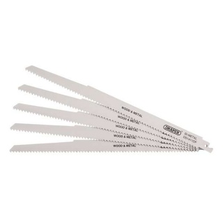 Reciprocating Saw Blades for Wood and Plastic Cutting, 150mm, 6tpi (Pack of  5) (43430)