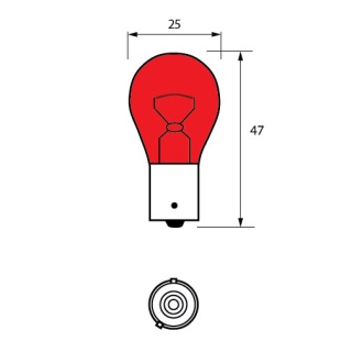 Durite 12V 21W (584) BAU15s Vertical Off-Set Bayonet Red Bulb | Re: 7-005-84