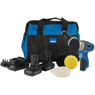 99727 | Draper Storm Force 10.8V Power Interchange Mini Polisher Kit 2 x 4.0Ah Batteries 1 x Charger 1 x Bag