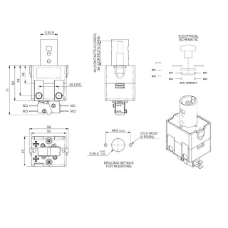 ED125A-27 Albright Emergency Disconnect Switch 125A - 48V Max. With Auxiliary