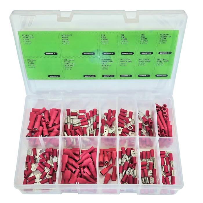 0-203-01 Durite Assorted Box of Pre-insulated Red Terminals