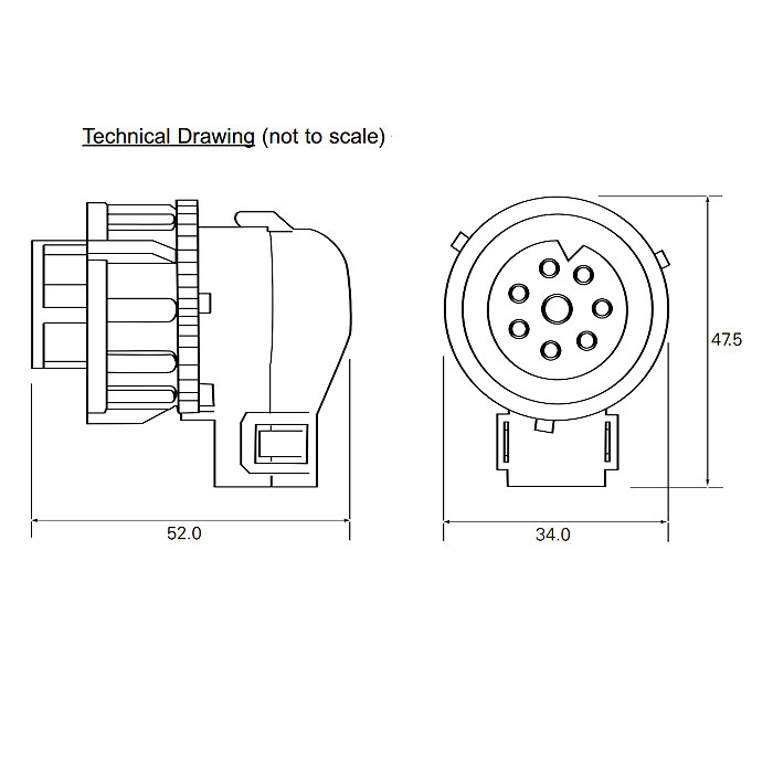 0-326-58 | Durite Schlemmer Type 8-way 90° Connector